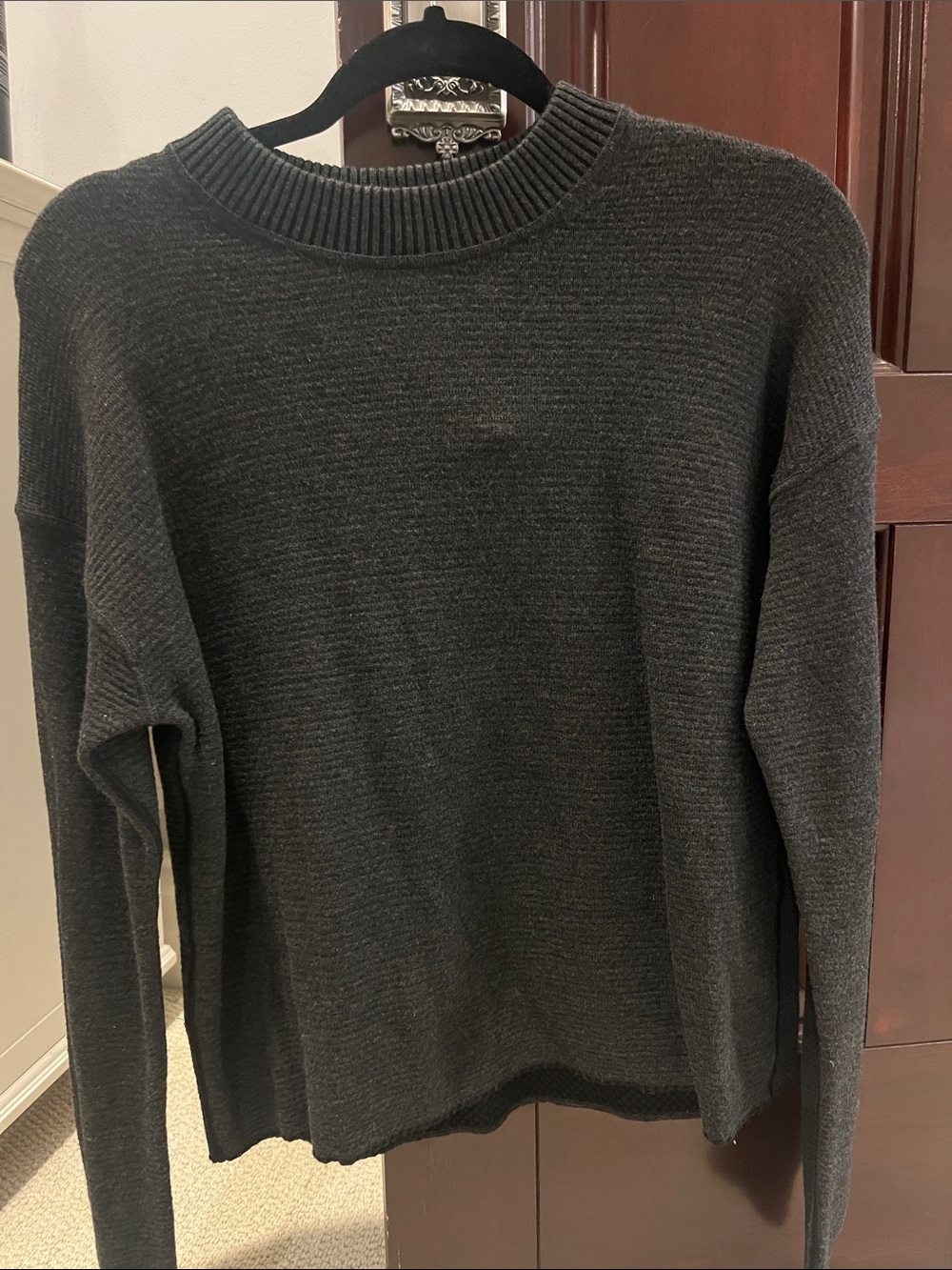 lululemon athletica Women's Dark Charcoal Crewneck Sweater